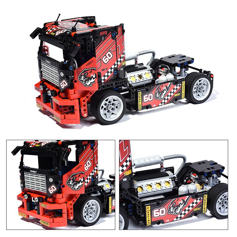 1 2 Decool bricks 3360 608pcs Race Truck Car Transformable Model Building Block Sets FIT for - DECOOL