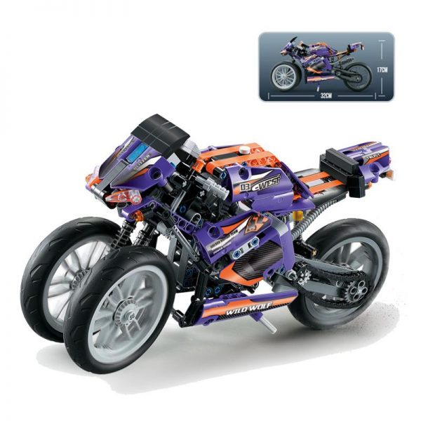 33004 MecFactor Purple Flame Giant Wheel Motorcyle 485Pcs Building Blocks Technic toys for children - DECOOL