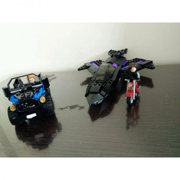 7122 Batman Chariot Super Heroes Black Panther Pursuit Superman Model Building Blocks Figure Toys For Children - DECOOL