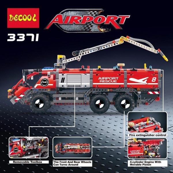 Decool 3371 1110pcs Airport rescue vehicle model 2 Legoings 3D DIY Figures toys for children educational 3 - DECOOL