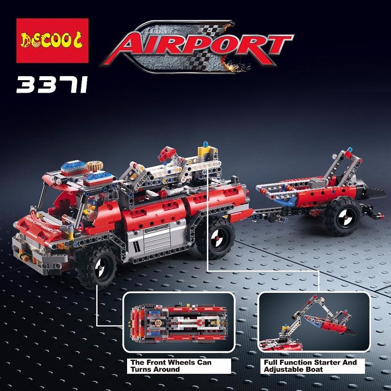 Decool 3371 1110pcs Airport rescue vehicle model 2 Legoings 3D DIY Figures toys for children educational 4 - DECOOL
