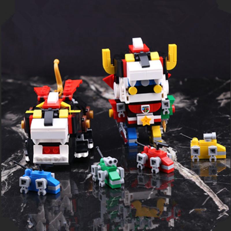 IN STOCK DECOOL 18002 455pcs Defender Of The Universe Brickheadz Voltron Beast King GoLion Robot Building - DECOOL