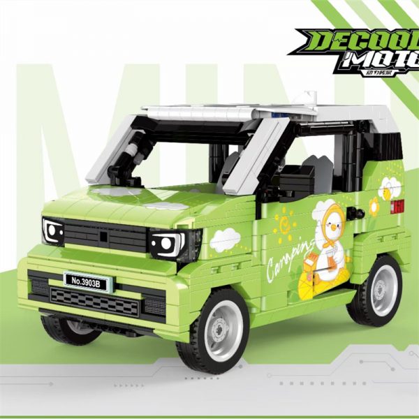 DECOOL 3903B Green Mini Remote Control Car Model Technician