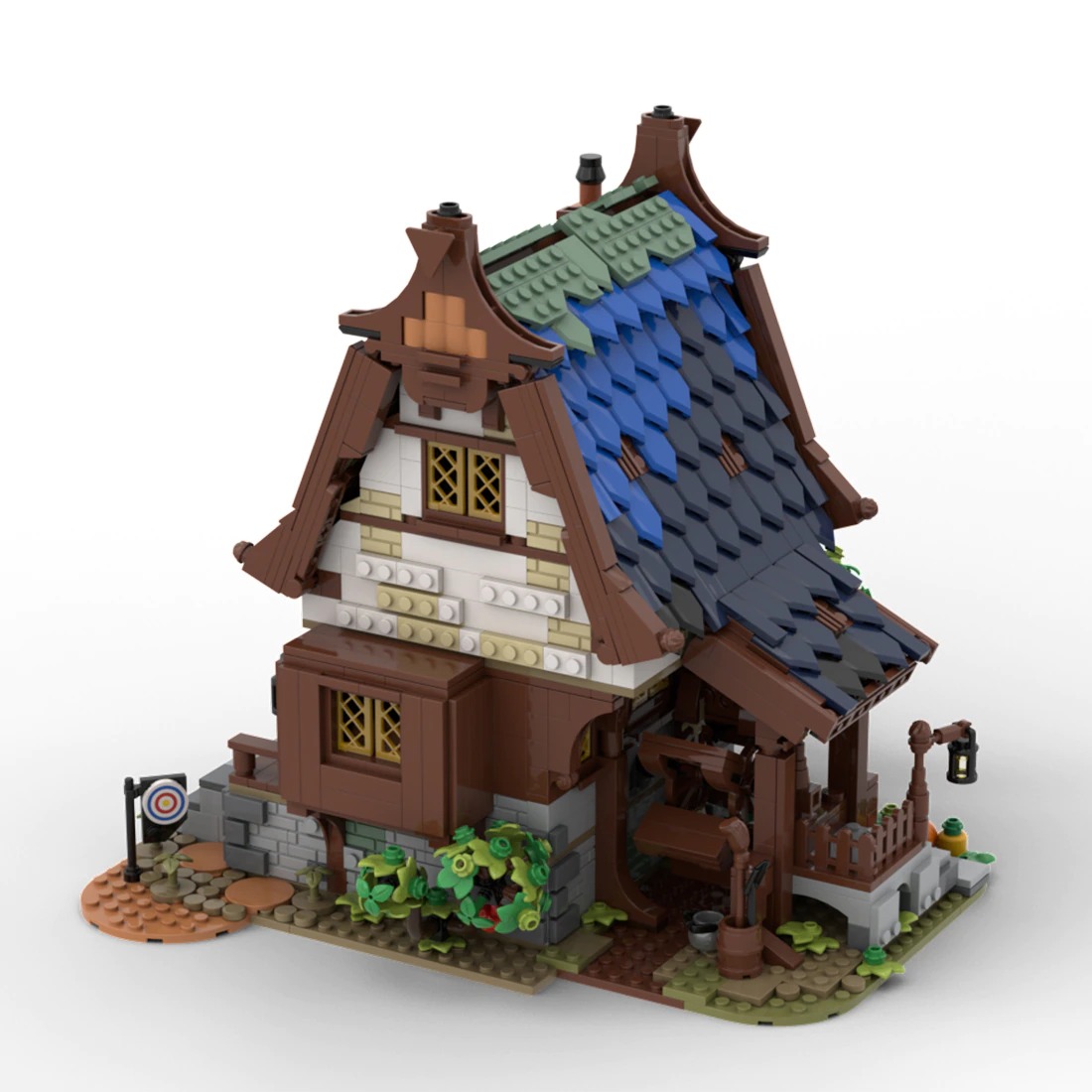 authorized moc 82443 medieval water mill main 1 - DECOOL