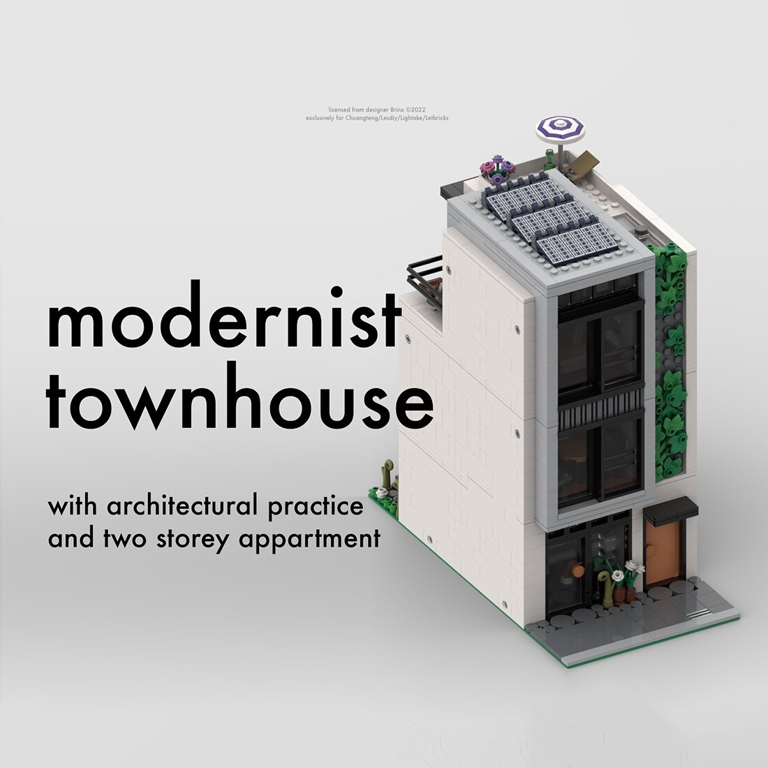 authorized moc 74302 modernist townhouse main 1 - DECOOL
