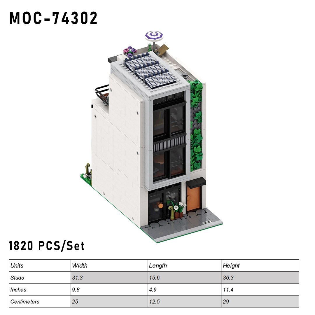 authorized moc 74302 modernist townhouse main 5 - DECOOL