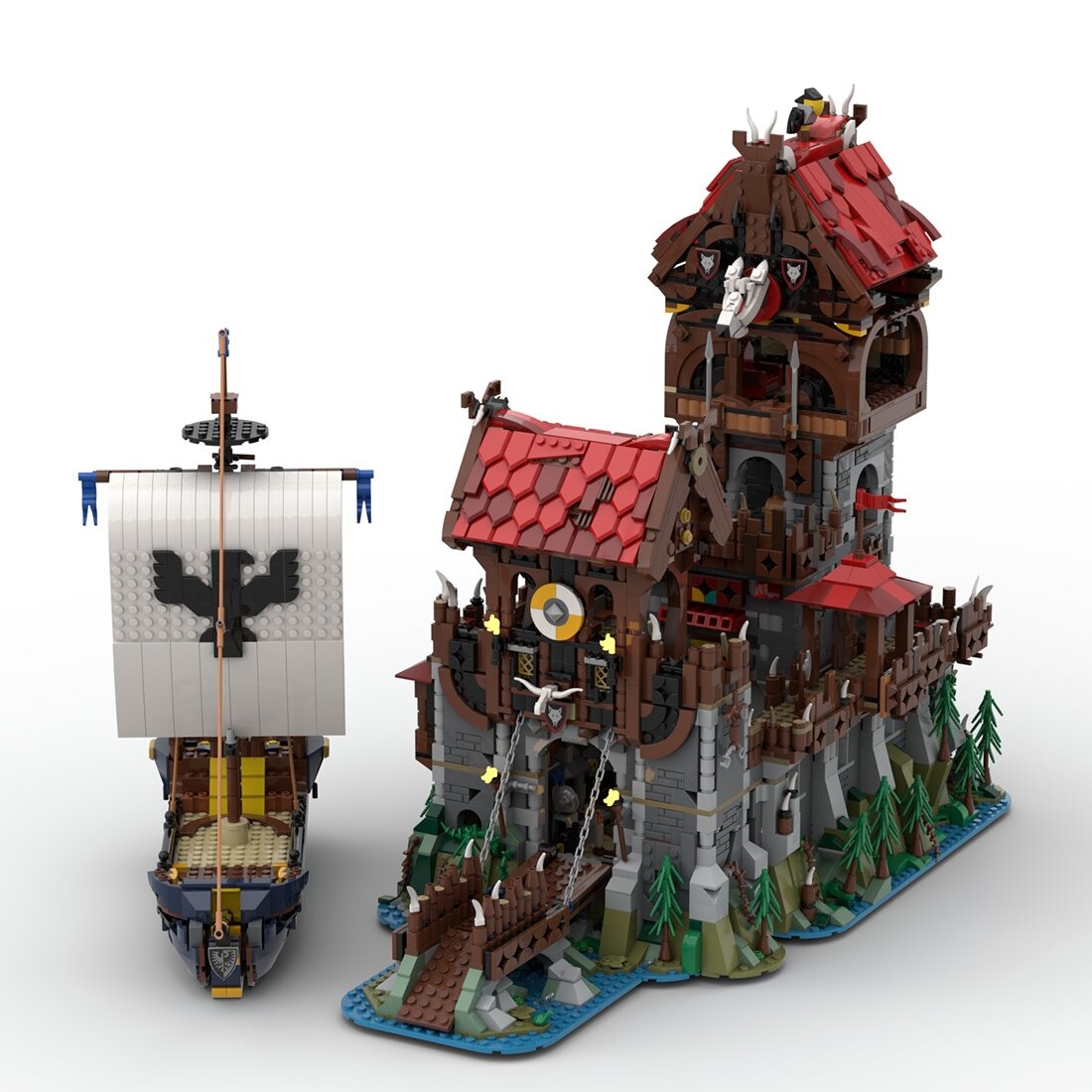 moc 136695 wolfpack tower medieval shi main 1 - DECOOL