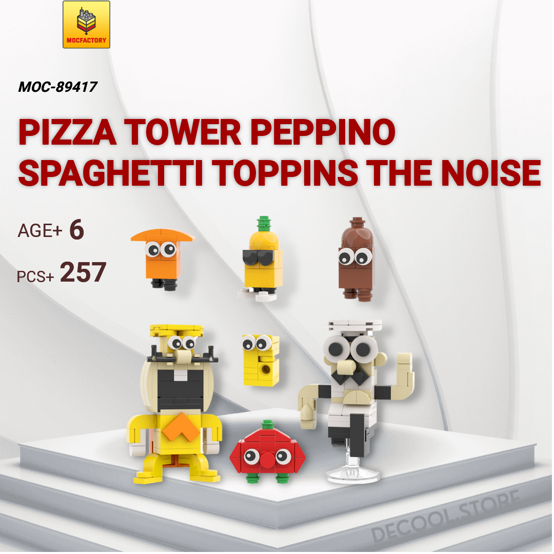 MOC Factory 89417 Pizza Tower Peppino Spaghetti Toppins The Noise with 257  Pieces