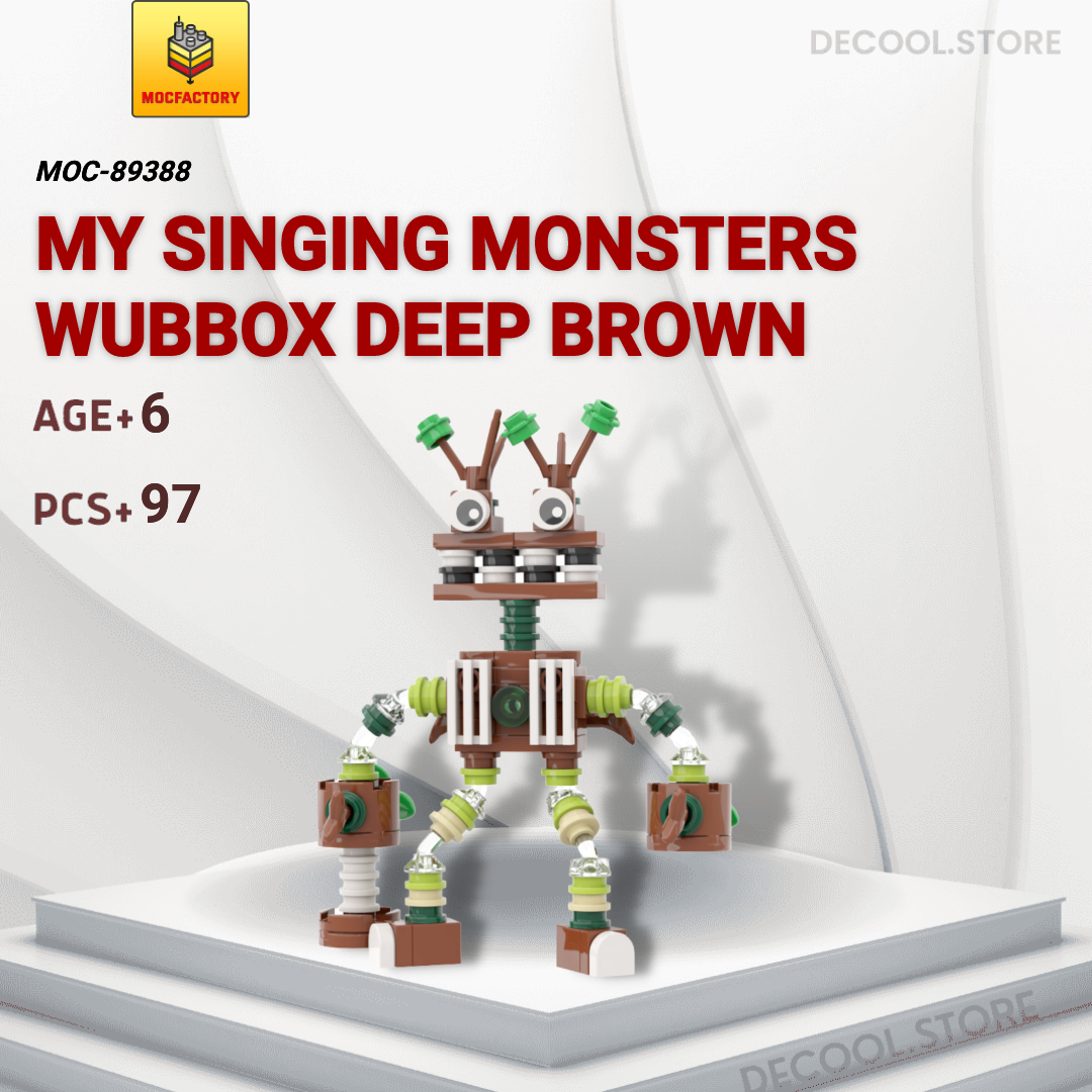 MOCBRICKLAND 89388 My Singing Monsters Wubbox Deep Brown Building