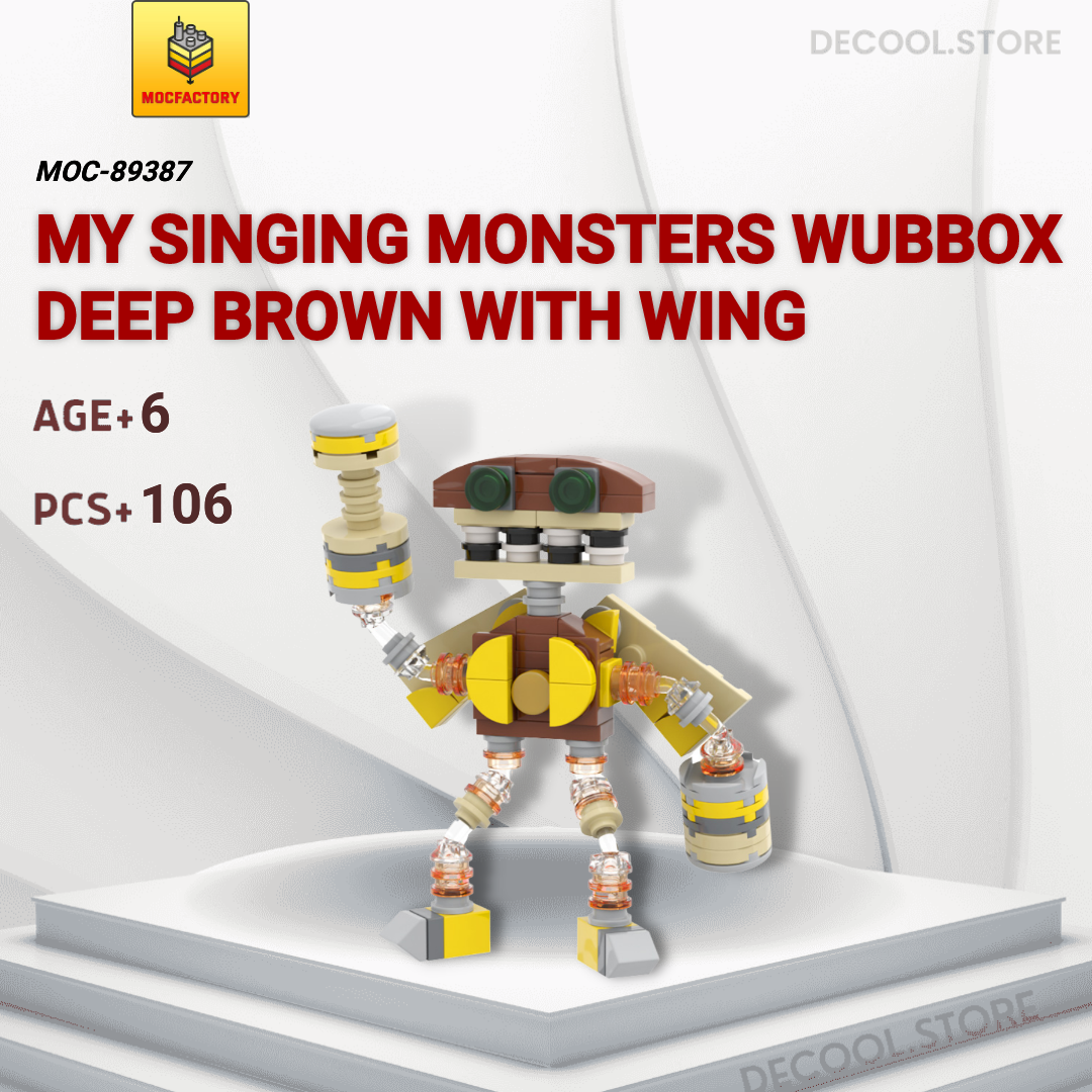 MOCBRICKLAND 89387 My Singing Monsters Wubbox Deep Brown with Wing