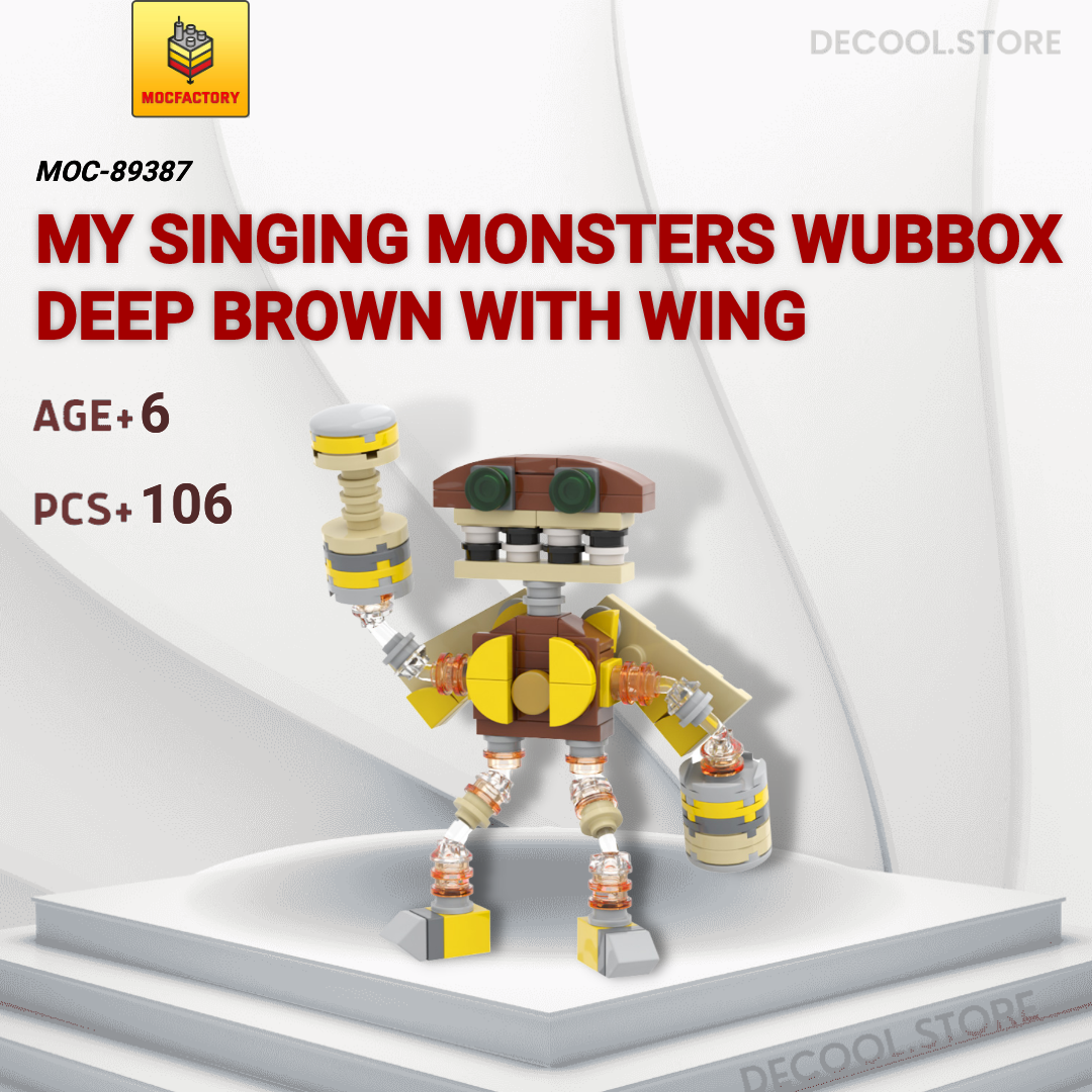 MOC Factory 89387 Movies and Games My Singing Monsters Wubbox Deep Brown  with Wing - SEMBO™ Block