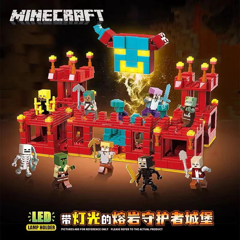 Quan Guan 753 Minecraft Village Guardian Castle with Lights 2 - DECOOL