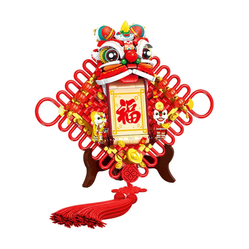 SEMBO 605035 Lucky Lion Holding Blessing Chinese Culture 2 - DECOOL